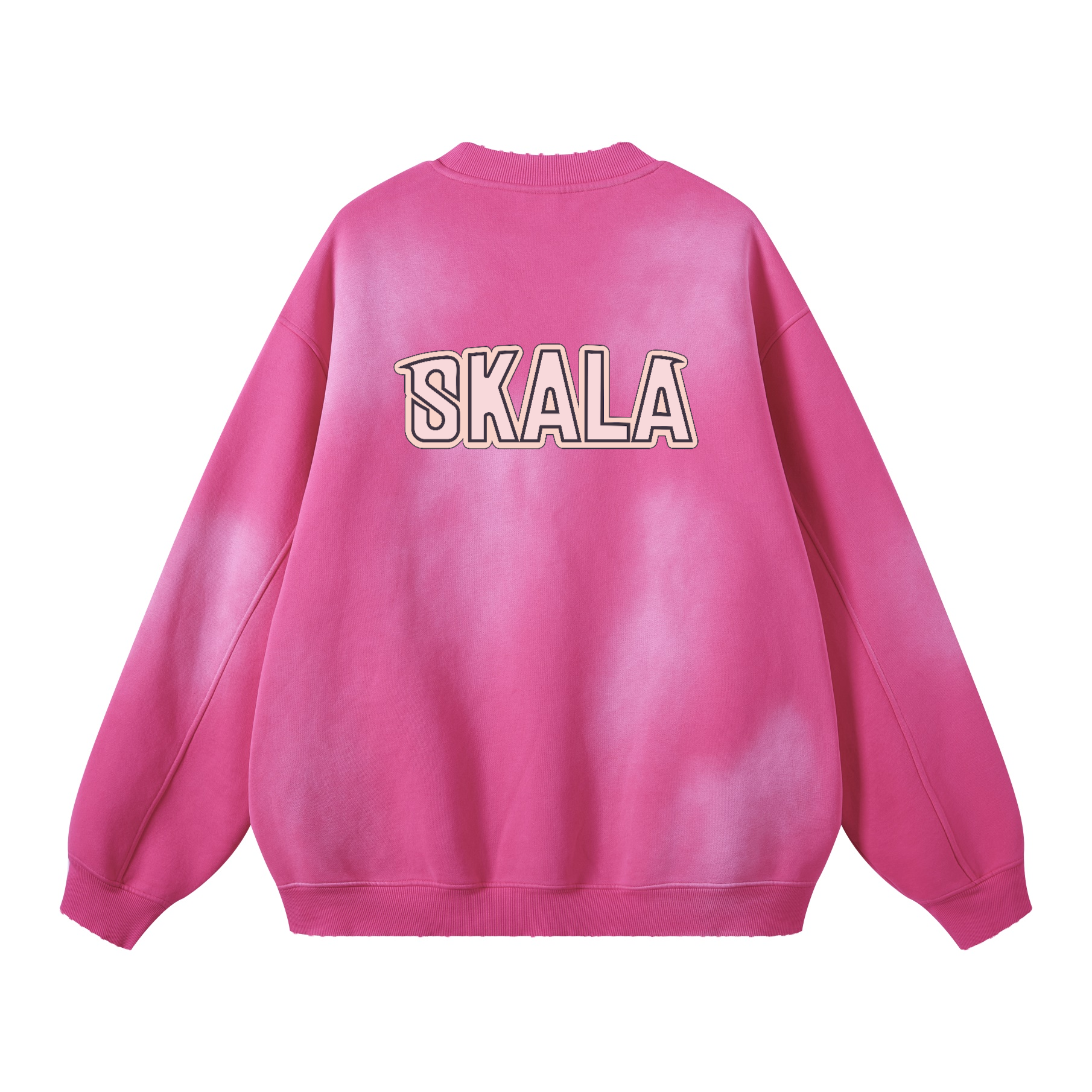 Round Neck Washed Distressed Ombre Heavyweight Sweatshirt(440GSM)