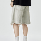 Unisex Distressed Denim Shorts