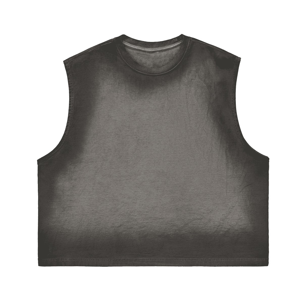 Unisex Cropped Boxy Washed Gradient Pure Cotton Tank Top (230 gsm)