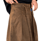 Loose-Fit Brown Washed Curved Denim Jeans for Relaxed Style