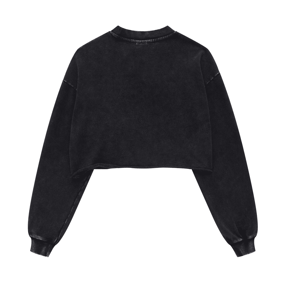 Cropped Oversized Washed Sweatshirt with Premium Cotton