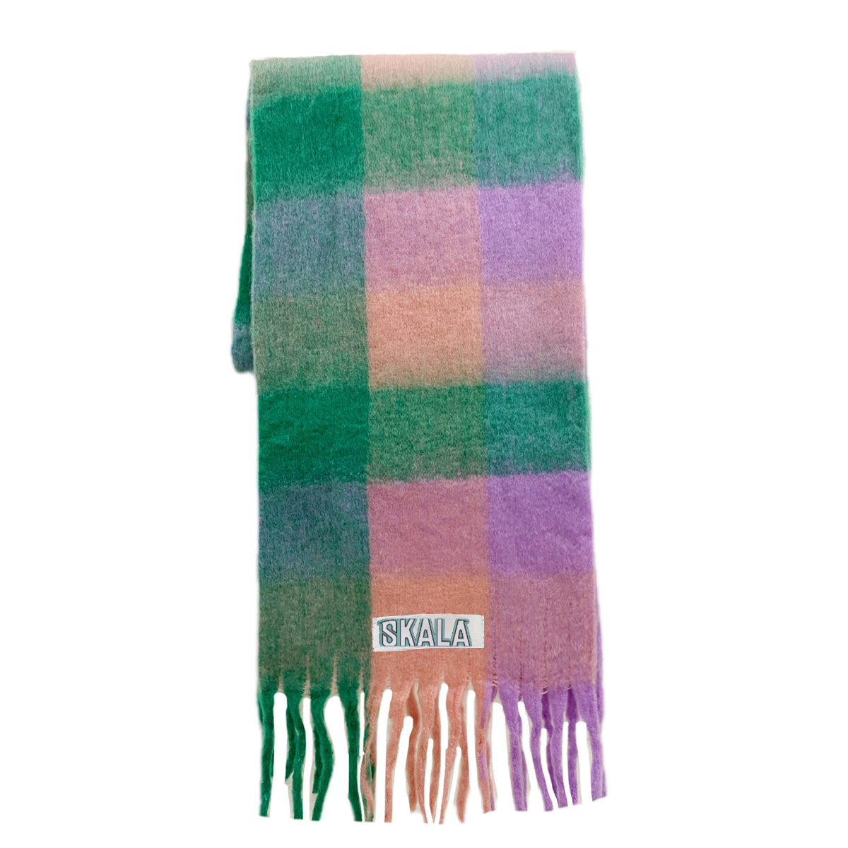 Imitation Cashmere Tassel Rainbow Scarf