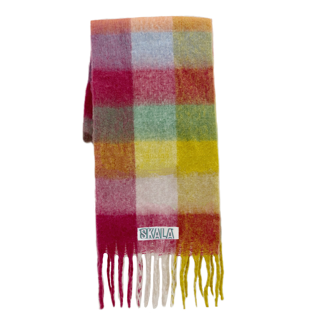 Imitation Cashmere Tassel Rainbow Scarf