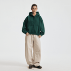 unisex cropped fleece zip-up hoodie