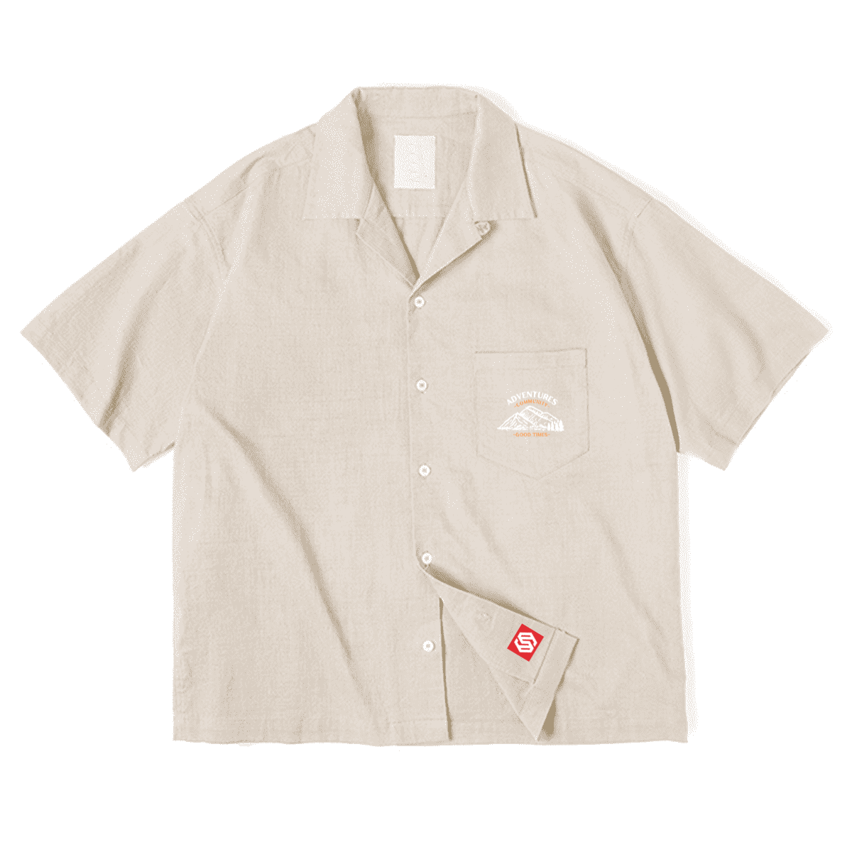 Cuban Collar Short-sleeve Shirt