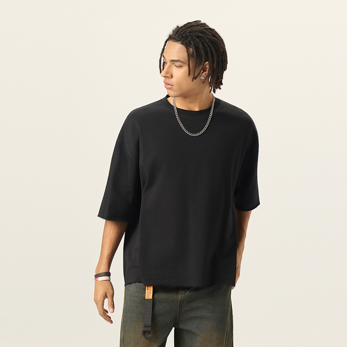 Men’s Cropped Terry T-shirt（280GSM）