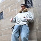 Unisex Fur-Trim Zip-Up Hoodie（400GSM）