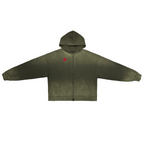 Unisex Washed Distressed Dystopian Streetwear Zip-Up Hoodie(420GSM)