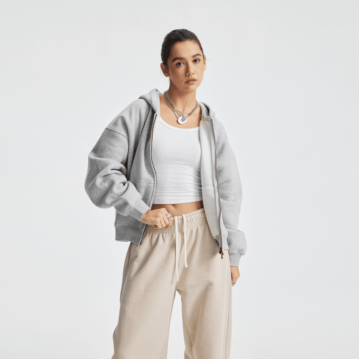 unisex cropped fleece hoodie