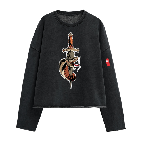 440GSM Unisex Washed Cropped Sweatshirt