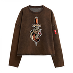 440GSM Unisex Washed Cropped Sweatshirt