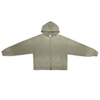 Unisex Washed Distressed Dystopian Streetwear Zip-Up Hoodie(420GSM)