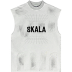 Distressed High Street Round Neck Sleeveless Tank Top (310GSM)