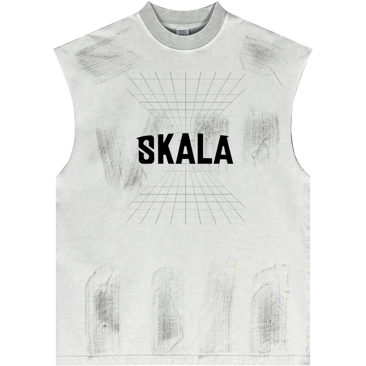 Distressed High Street Round Neck Sleeveless Tank Top (310GSM)