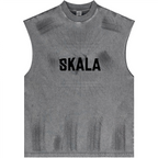 Distressed High Street Round Neck Sleeveless Tank Top (310GSM)