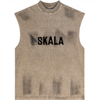 Distressed High Street Round Neck Sleeveless Tank Top (310GSM)