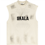 Distressed High Street Round Neck Sleeveless Tank Top (310GSM)