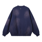 Round Neck Washed Distressed Ombre Heavyweight Sweatshirt (440GSM)