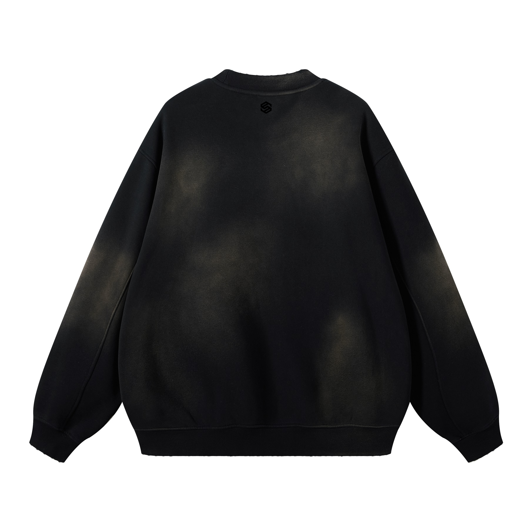Round Neck Washed Distressed Ombre Heavyweight Sweatshirt (440GSM)