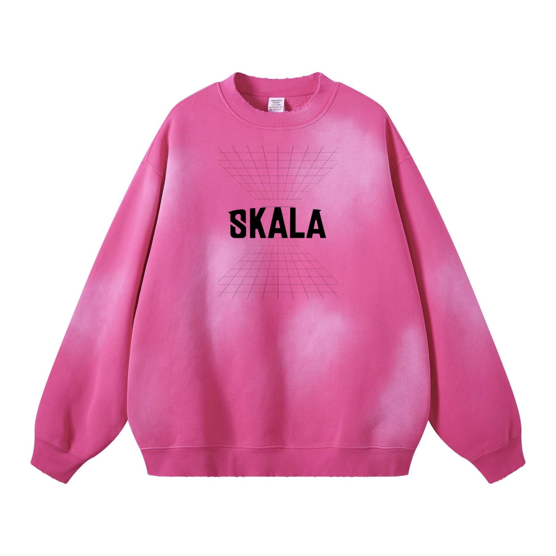 Round Neck Washed Distressed Ombre Heavyweight Sweatshirt (440GSM)