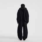 Unisex Boxy Cropped Fleece Zip-up Hoodie