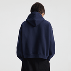 Unisex Boxy Cropped Fleece Zip-up Hoodie