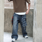 Unisex Loose Fit Straight-Leg Washed Jeans