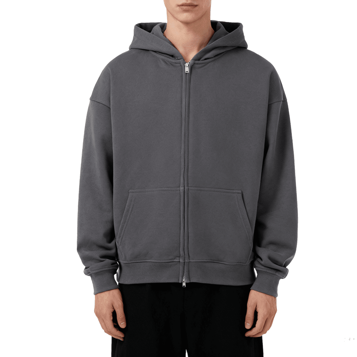 Unisex Cropped Oversized Zip-up Hoodie (460 GSM)