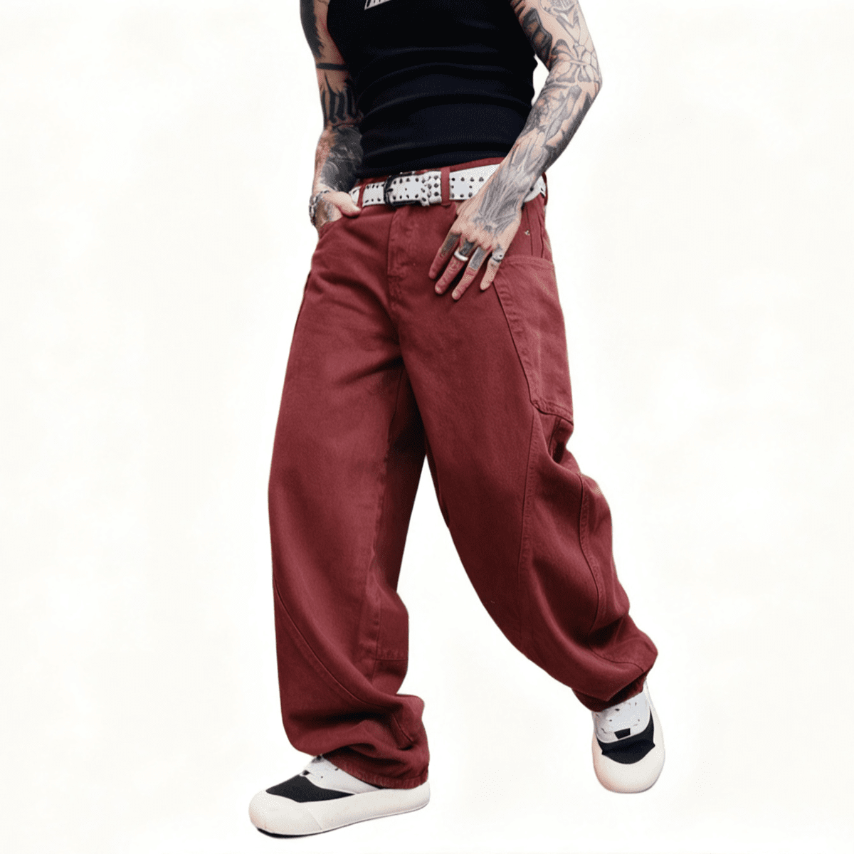 Unisex Loose Fit Straight-Leg Washed Basic Jeans