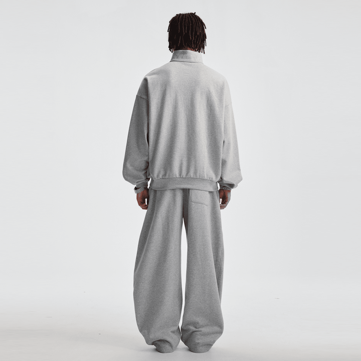 Unisex Brushed Stand-collar Zip-up Jacket