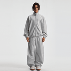 Unisex Brushed Stand-collar Zip-up Jacket