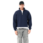 Unisex Stand-Up Collar Half-Zip Panelled Sweatshirt（460GSM）