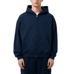 Unisex Cropped Oversized Zip-up Hoodie (460 GSM)