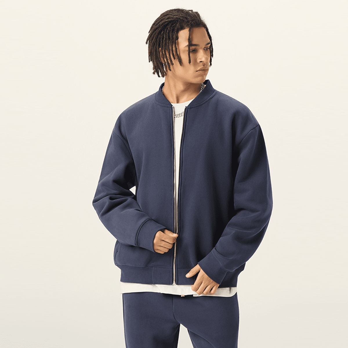 Unisex Fleece Zip-Up Baseball Jacket（360GSM）