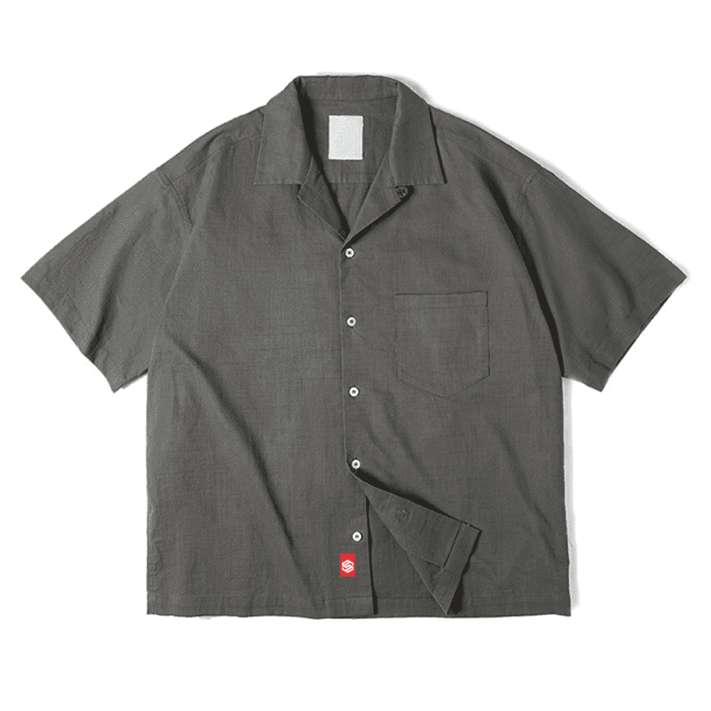 Cuban Collar Short-sleeve Shirt