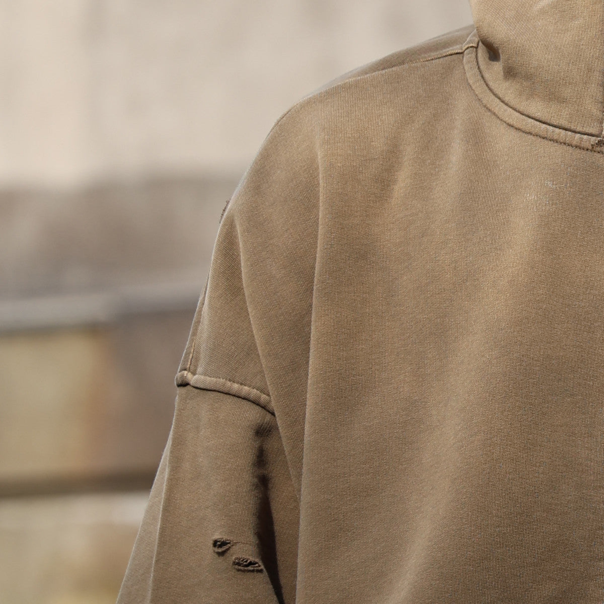 Unisex Heavyweight Washed Distressed Dystopian Streetwear Zip-Up Hoodie(420GSM)