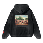 Vintage Wash Frayed Fleece Hoodie(360GSM)