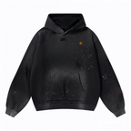 Vintage Wash Frayed Fleece Hoodie(360GSM)