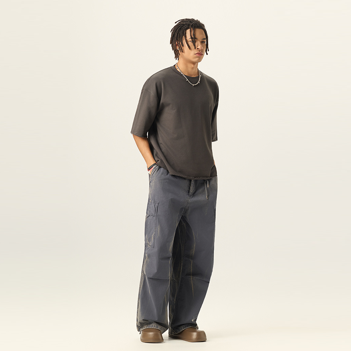 Mens Cropped Terry T-shirt