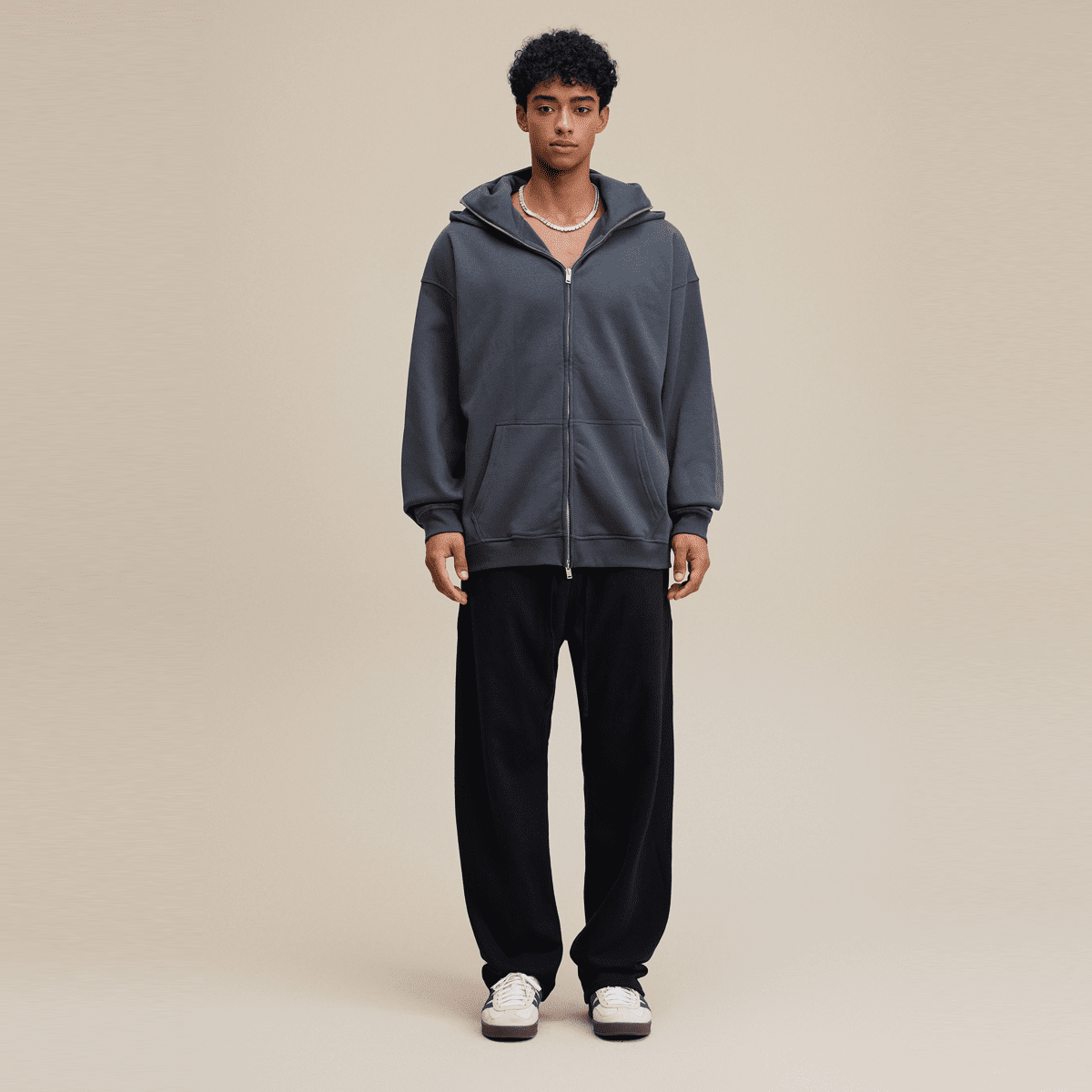 Windproof Sports Zip-up Hoodie with Built-in Face Mask