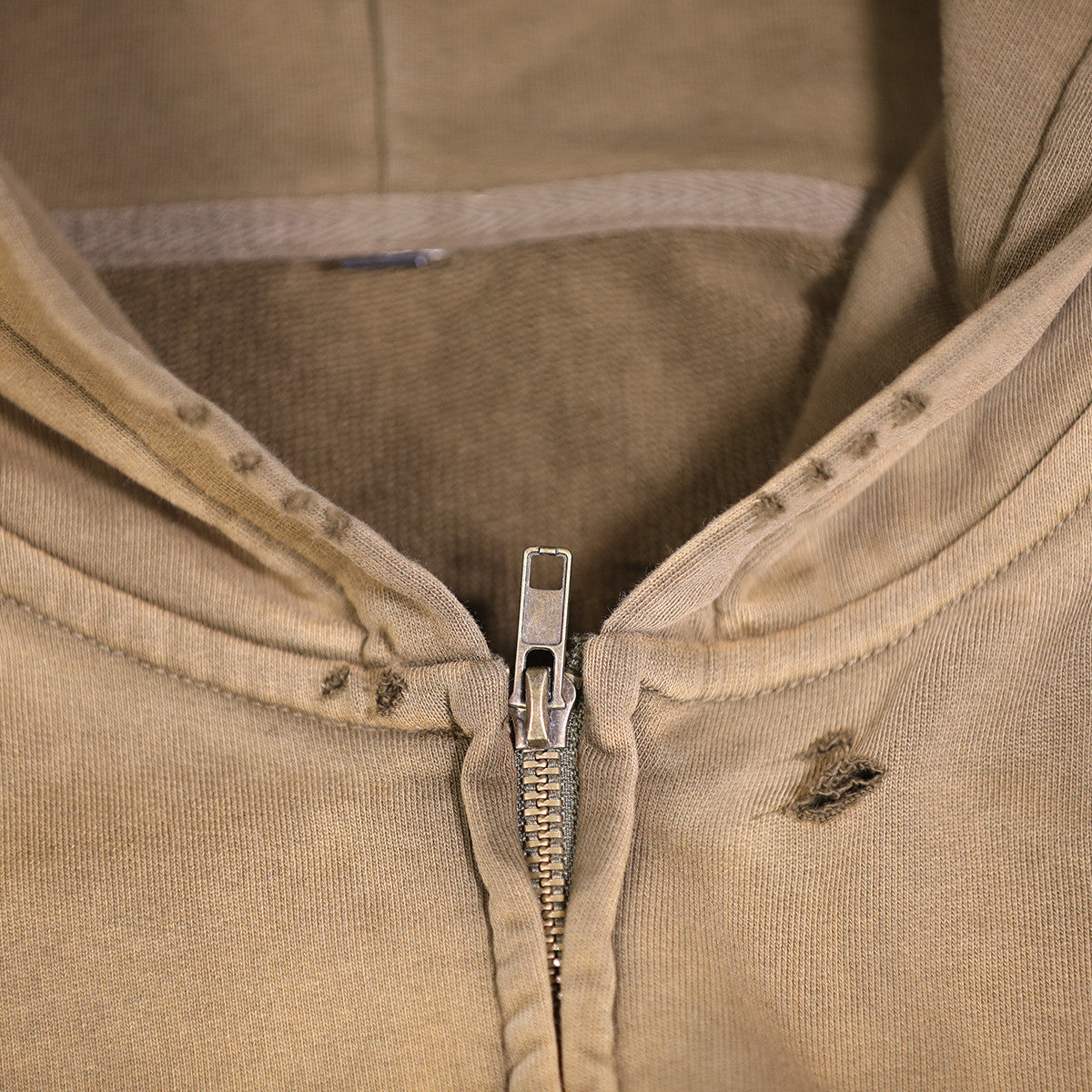 Unisex Heavyweight Washed Distressed Dystopian Streetwear Zip-Up Hoodie(420GSM)