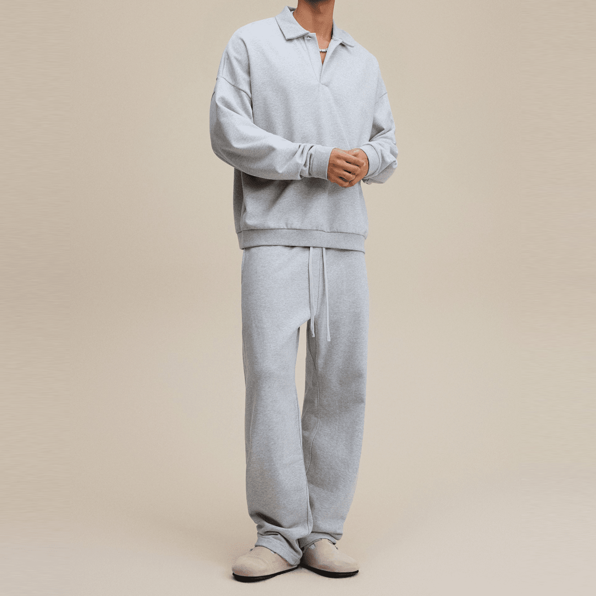 Men’s Half-Placket Polo Collar Sweatshirt