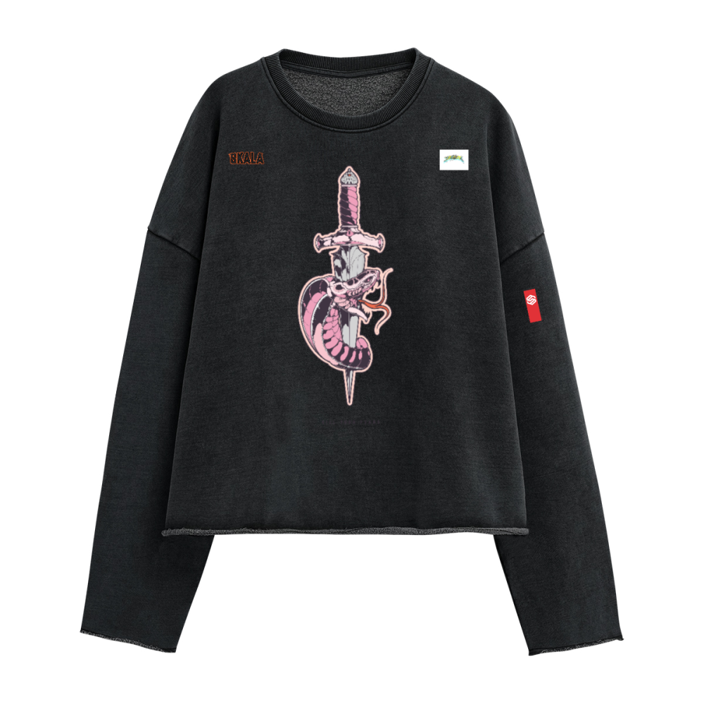 440GSM Unisex Washed Cropped Sweatshirt