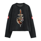 440GSM Unisex Washed Cropped Sweatshirt