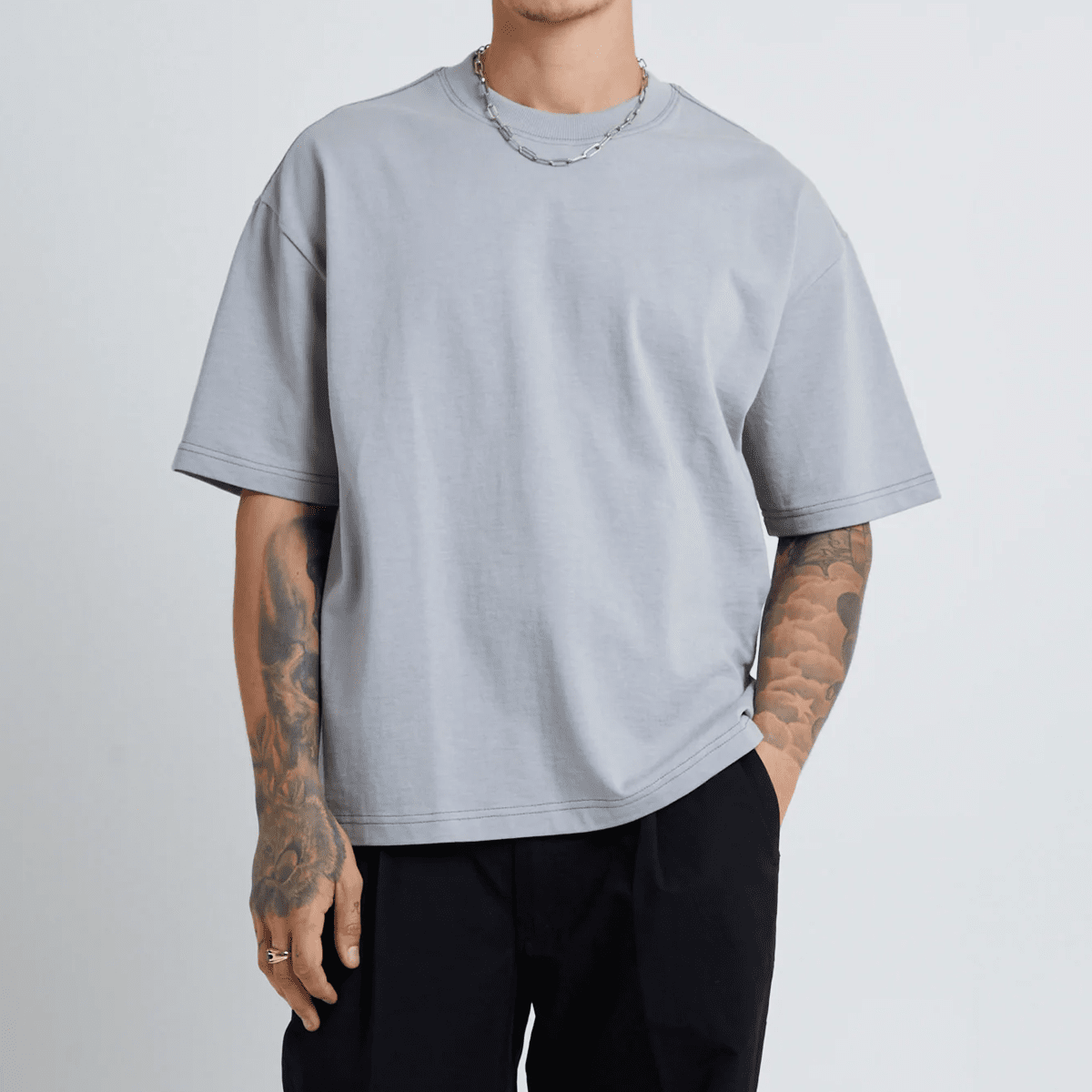 Unisex 100% Combed Cotton Cropped Oversized T-shirt