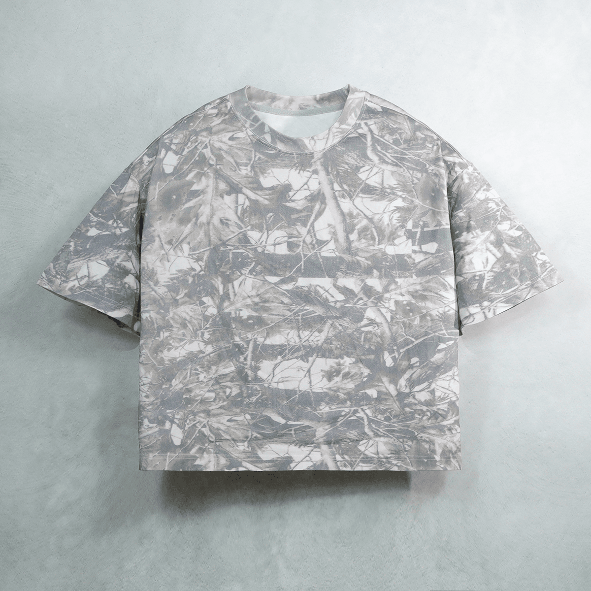 Unisex Cropped Camouflage Tree Print T-shirt（270GSM）