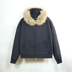 Unisex Heavyweight Fur-Trim Zip-Up Hoodie (400GSM)