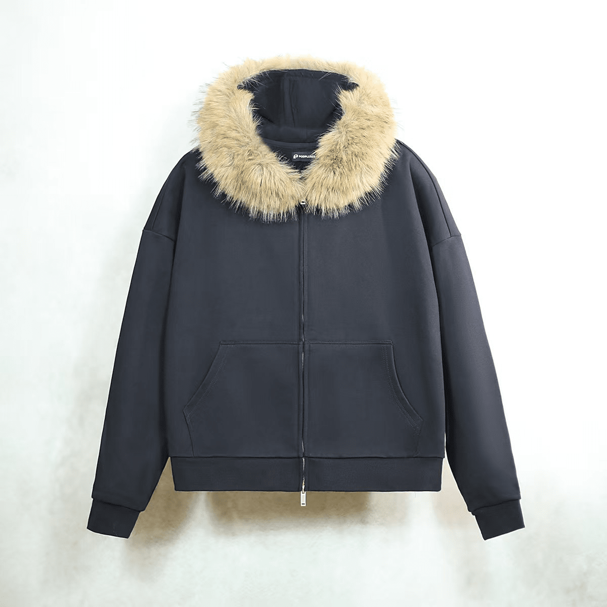 Unisex Heavyweight Fur-Trim Zip-Up Hoodie (400GSM)