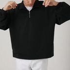 Unisex Stand-Up Collar Half-Zip Panelled Sweatshirt（460GSM）
