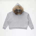 Unisex Fur-Trim Zip-Up Hoodie（400GSM）